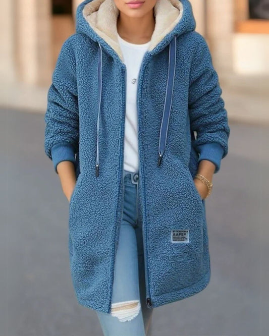 ANNELORE I FLEECE-WINTERJACKE MIT KAPUZE