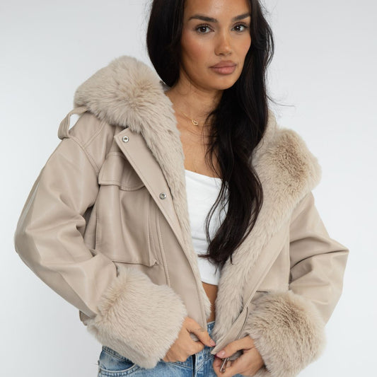 NADINE I PELZGEFÜTTERTE LEDERJACKE